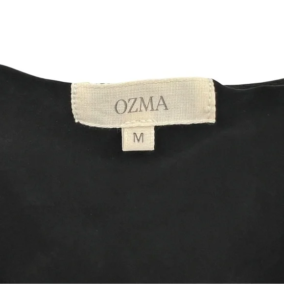 OZMA of California Long Cupro Slip Dress - Black Sleeveless V-Neck Midi Dress - Picture 8 of 13